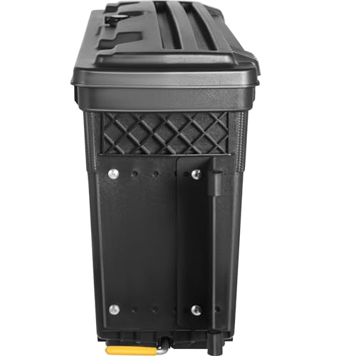 VEVOR Truck Bed Storage Box, Compatible with 2015-2020 Ford F150 R, Waterproof ABS Wheel Well Tool Box with Lockable Lid and Password Padlock, 6.6 Gal/25 L Truck Bed Toolbox, Passenger Side, Black - size: Passenger Side, style: F150