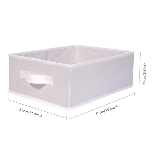 BOMKEE Clothings Collapsible Storage Bins, Foldable Organizers and Storage Baskets Cube Storage Bin for Bedroom Living Room (4 Pack) (White, 15.4x11.4x5.5inch) - color: White, size: 15.4x11.4x5.5inch