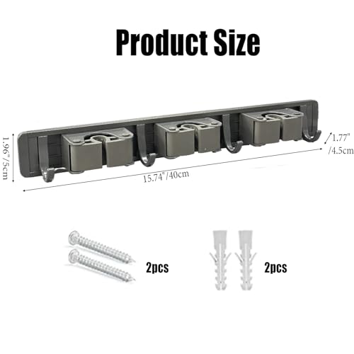 Mop and Broom Holder Wall Mount,Command Broom Holder Hanger Wall Mount,Tool Hangers for Garage Wall