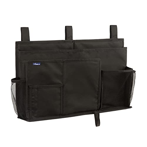 Surblue Caddy Hanging Organizer Bedside Storage Bag for Bunk and Hospital Beds, Black, L - color: Black, size: Large