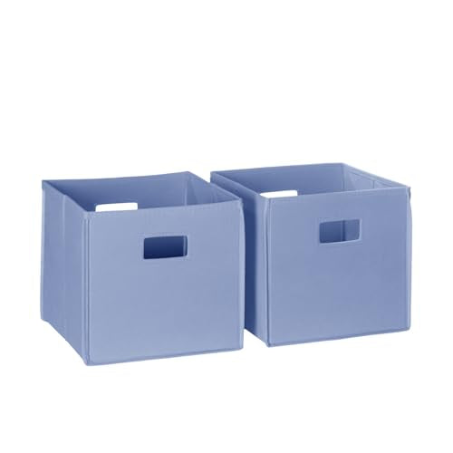 RiverRidge Kids 2pc Fabric Collapsible Storage Cube Organizers with Handles for Playroom Organization - Periwinkle Blue - color: 2 Periwinkle Blue Bins