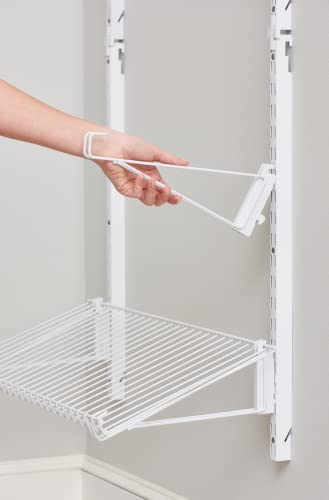 Rubbermaid Customizable Wall Mount Shoe Shelf, White, for Home/House/Closet/Laundry/Linen Organization - style: Shoe Shelf