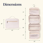 VANDEL Waterproof Hanging Toiletry Bag [TSA-Approved] Hanging Makeup Organizer Bag, Cosmetic Travel Bags for Women, Makeup Case Toiletries Organizer Hygiene Bathroom Shower Caddy - Neutral Checker - color: Neutral Checker