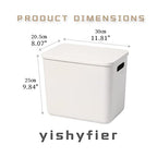 Yishyfier Plastic Storage Baskets With Lid Organizing Container Lidded Knit Storage Organizer Bins for Shelves Drawers Desktop Closet Playroom Classroom Office (4L, Light grey) - size: 4L