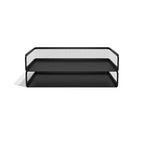 TRU RED Side‑Load Stackable Metal Letter Tray, Matte Black, 2‑Pack – Desktop Paper Organizer for Office Files & Documents