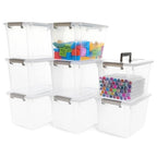 Citylife 8 Packs 6 QT Plastic Storage Bins with Latching Lids Clear Storage Box with handle Stackable Storage Containers for Organizing Snacks, Crafts, Toys, Tools - size: 8 Packs (10.31"L x 7.28" W x 6.1"H)