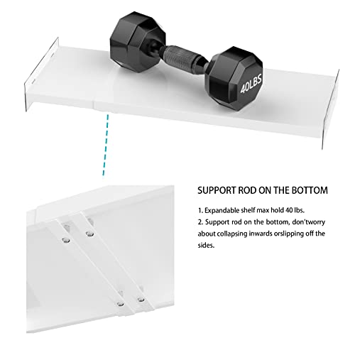 Closet Tension Shelf Expandable Cabinet Organizer Storage Shelf Heavy Duty Metal DIY Shelf Divider Separator for Cabinet Wardrobe Cupboard Kitchen Bedroom - size: 11.8"D x 16.9"-31.5" W-1PCS