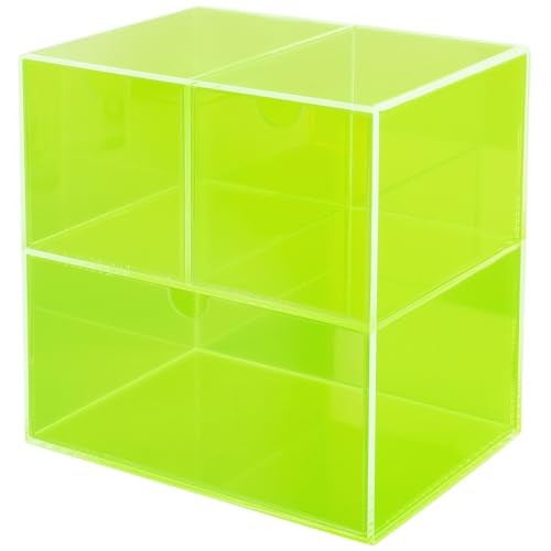 Gelite Desk Organizer with 3 Storage Drawers for Makeup Office Acrylic Desktop Drawer Organizer for Vanity Office Organization and Storage Box, Neon Green - color: Neon Green