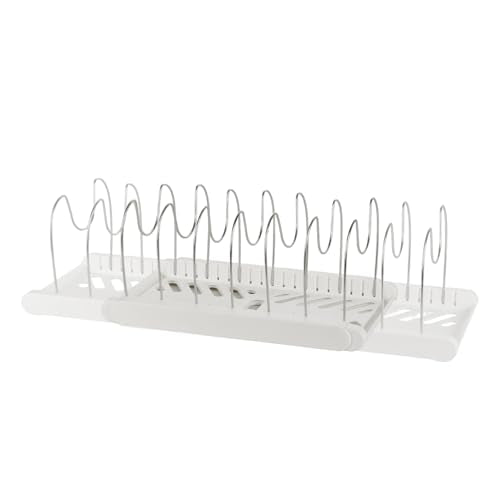 Cooking Sheet Organizer Pan Pot Organizer Lid Holder Baking Sheets Cutting Board Adjustable Storage Rack for Kitchen Cabinet