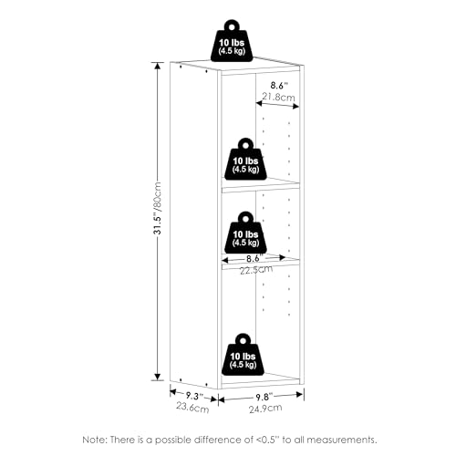 Furinno Reed 3-Tier Closet Organizers and Storage, Closet Organizer, Open Shelf Closet Storage, for Wardrobe, Bedroom, Living Room, 10-Inch Width, White - color: White, size: 3-Tier; 9.8" W