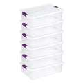 Sterilite 32 Qt ClearView Latch Storage Box, Stackable Bin with Latching Lid, Plastic Container to Organize Clothes Underbed, Clear Base, Lid, 6-Pack - size: 6 Pack, style: 32 Quart