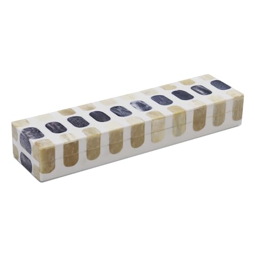 Handicrafts Home Decorative Remote Holder Box 10x2.5 – Slim Organizer Box with Lid for TV Remotes, Coffee Table Décor, Modern Shelf Box, Boho Home Décor Accent, Black and White Decorative Storage Box - color: PATISSERIE-CARAMEL, size: 10x2.5x1.5 Inch