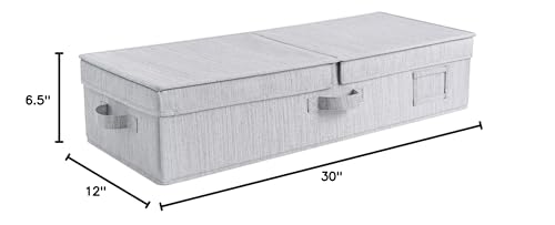 Under Bed Storage Bag with Flid-Top Lid, 1-Pack Blanket Storage Container for Clothes, Comforters & Seasonal Items, 30x12x6 .5 Inches, Gray - color: Grey