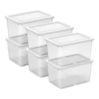 Sterilite 6 Pack Storage Boxes, Clear Plastic Stackable Containers, Lightweight Home Organizers with Snap Lids, 20 Quart, White - size: 20 Quart, style: 6 Pack