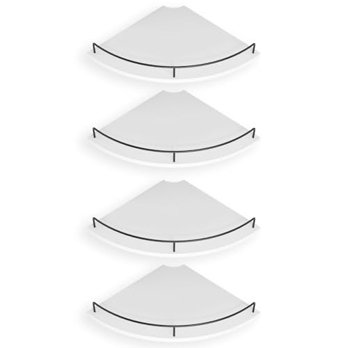 Corner Shelf Wall Mount, Floating Corner Shelves, Set of 4 Corner Wall Shelf Organizer,Rustic Wood Wall Storage Display Shelves forLiving Room Bedroom Bathroom Kitchen,White - color: White-4pack