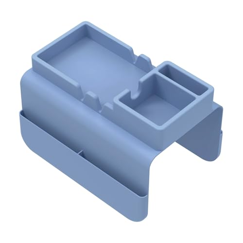 Sofa Cup Holder Silicone Sofa Armrest Tray with Side Pocket Dual Slot Beverage Storage Phone Remote Control Organizer(Blue) - color: Blue