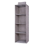 Tinyuet Hanging Closet Organizer, 4-Shelf Collapsible Hanging Closet Shelves, Hanging Organizer for Closet & RV, 31.5" H X 10.6" W X 10.6" D - Gray