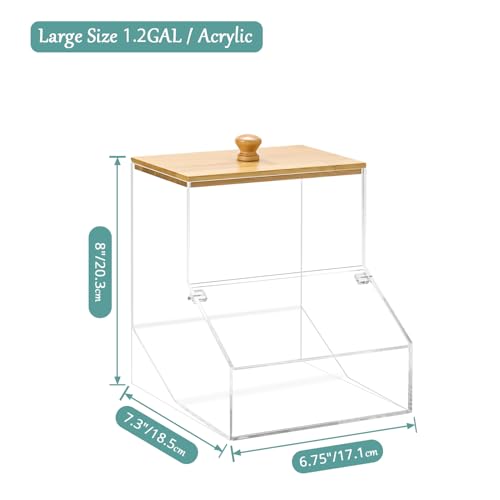 1.2GAL Large Acrylic Laundry Pods Container BY VEGEVIGI, Dishwasher Pods Holder Dispenser With Lid, Laundry Room Organization And Storage