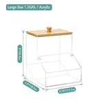 1.2GAL Large Acrylic Laundry Pods Container BY VEGEVIGI, Dishwasher Pods Holder Dispenser With Lid, Laundry Room Organization And Storage
