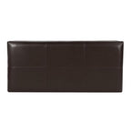 HomePop Espresso Faux Leather Storage Cocktail Bench with Nailhead Trim - color: Espresso Brown