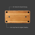 KITCHENDAO XL Bamboo Universal Knife Block Holder with Slots for Scissors and Sharpening Rod, Safe, Space Saver Knives Storage Stand Display without Knives, Unique Slot Design to Protect Blade - color: Bamboo Knife Block
