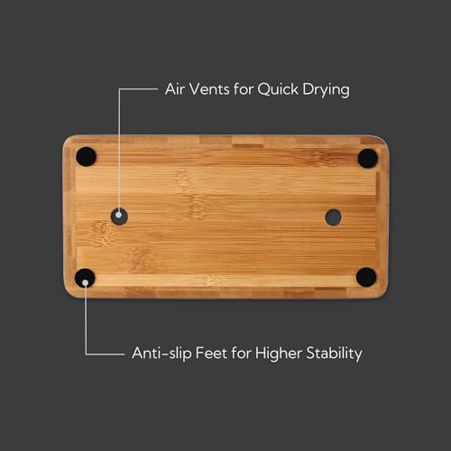 KITCHENDAO XL Bamboo Universal Knife Block Holder with Slots for Scissors and Sharpening Rod, Safe, Space Saver Knives Storage Stand Display without Knives, Unique Slot Design to Protect Blade - color: Bamboo Knife Block