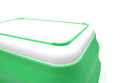 SAMMART 9.2L (2.37Gallon) Collapsible Tub - Portable Outdoor Picnic Basket/Crater - Foldable Shopping Bag - Space Saving Storage Container (M, Bright Green) - color: Bright Green