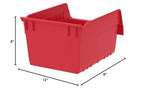 Akro-Mils 30080 Plastic Nesting ShelfMax Storage Bin Box, 12x8x6-Inch, Red (8-Pack) - color: Red