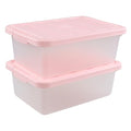 14 Quart Plastic Latching Storage Box, Plastic Underbed Storage Bin with Pink Lids, 2 Packs