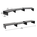 Mind Reader Dual Monitor Stand, Desktop Organizer, Laptop Riser, Office, MDF, 51.25"L x 9.25"W x 4.75"H, Black - color: Black