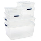 Rubbermaid Cleverstore Clear Dorm Variety 16-Pack, Made in USA, Stackable Large Clear Storage Bins with Lids, See-Through Plastic Storage, with Latching Lids, BPA-Free - size: Variety - 16 Pack