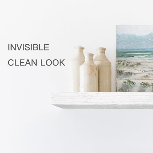 QEEIG Floating Shelves for Wall Bathroom Shelf Bedroom Kitchen Living Room Farmhouse Small Book Shelf 16 inch Set of 2, White (015-W2) - color: B. White, size: 2pcs