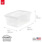 IRIS USA 12-Pack Storage Bins with Lids, 17 Quart, Shoe Boxes Clear Stackable Containers Organize Shoes Closet Shelves, Classroom Organization Teacher Tools, Game Storage - BPA-Free Plastic - size: 17 Qt, style: 12 Pack