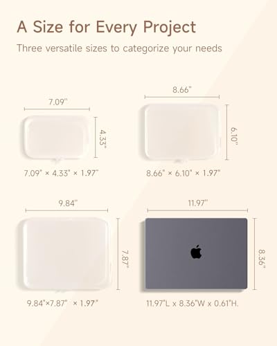 CoiiJoii 6PCS Clear Zipper Pouches, Small Christmas Item Storage Bins, Zippered Hard Pouch Double, Portable Makeup and Cosmetic Bag, Storage Organizer Bins, Hard Plastic Case, Clear Zipper Bags - size: SML-6PCS