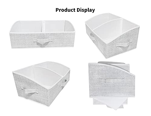 3 Packs Closet Storage Bins - Trapezoid Large Storage Box - Foldable Fabric Baskets for Organizing Clothes - Baby Toiletry, Toys, Towel, DVD, Book (Grey, 20 x 11.2 x 8.3 inches) - color: Grey, size: 20 x 11.2 x 8.3 inches