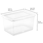 Sterilite 16 Pack Storage Box, 20 Quart Stackable Tote, Clear Plastic Container with Secure Snapping Lids for Home and Office Organization, White - size: 20 Quart, style: 16