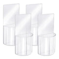 4 PCS Remote Control Holder, Wall Mount Self-Adhesive Transparent Media Organizer Universal No Drilling Storage Box Clear Remote Holder for Bedroom, Table, Nightstand
