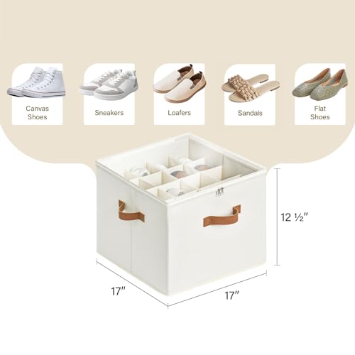 StorageWorks Shoe Organizer for Closet, Shoe Cubby Storage Containers, White, Medium - color: White, size: Medium