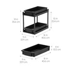 IRIS USA Under Sink Organizer, Bathroom Organizers and Storage, Pull Out Under Cabinet Kitchen Shelf Pantry Under Counter, Cleaning Supplies, Vertical Spice Rack Slide Out Drawers, Easy Assembly - size: 1 Pack