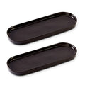 Ceramic Sink Tray, Bathroom Counter Tray, Bathtub Tray, Cosmetics Dish, Candle Tray, Perfume Shampoo Liquid Soap Tray Simple Style Design Suit for Bathroom and Kitchen (2pcs Black) - color: 2pcs Black