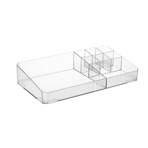 ZHIAI stackable storage drawers, acrylic storage rack, cosmetics and beauty products organizer, suitable for makeup room, bathroom, pantry, home bedroom storage - color: 1 storage top