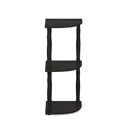 Furinno Turn-N-Tube 3-Tier Corner Display Rack Multipurpose Shelving Unit with Classic Tube, Espresso/Black - color: Espresso/Black, size: 3-Tier Classic Tube