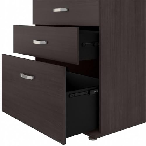 Bush Business Furniture Universal 92W 5 Piece Modular Storage Set with Floor and Wall Cabinets in Storm Gray - color: Storm Gray