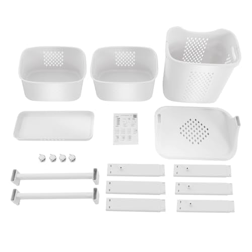 TFCFL 3-Tier Laundry Hamper Sorter Laundry Basket with Wheels, Rolling Laundry Hamper Cart with Wheels, Removable Rolling Laundry Baskets, Bathroom Cart for Dirty Clothes