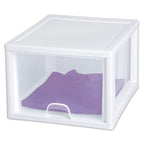 Sterilite 12-Pack 27 Quart Stacking Drawer, Clear Storage Closet Organizer, White Frame - Stackable Modular Plastic Drawers for Clothes, Accessories, Craft Supplies, Shoes or Linens - size: 27 Quart, style: 12 Pack