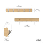 Umbra Flip 5 Wall Mounted Hook - color: Natural, size: 5-Hook