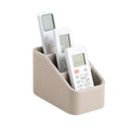 Remote Control Holder, PU Leather Nightstand Organizer Bedside Caddy with 3 Compartments, Small Desk Organizer for Remote/Pen/Glasses/Phone (Beige) - color: Beige