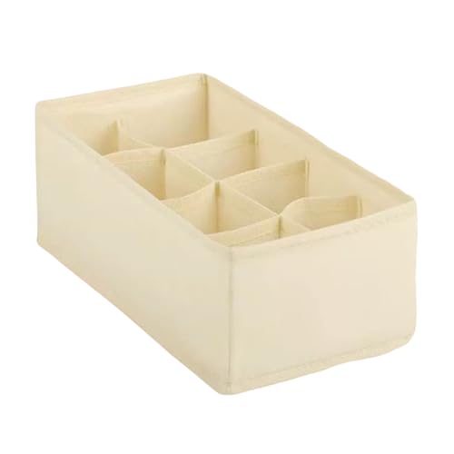 8 Grid Foldable Clothes Organizer Box,Wardrobe Storage Bin with PP Board Support,for Underwear, Socks, and T-Shirts,White - color: White, size: 8 Grid