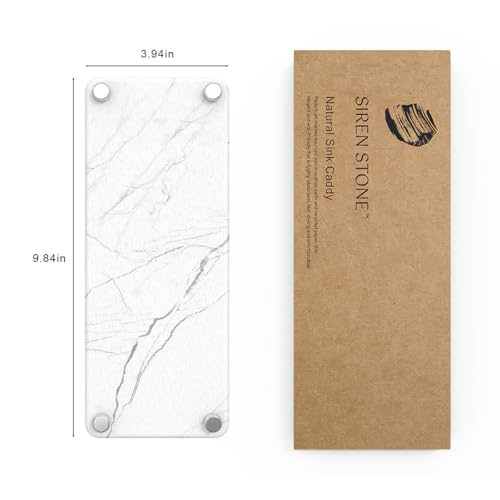 Premium White Squared Sink Caddy - Water-Absorbing Diatomaceous Earth Tray for Sink with, Elevated Stainless Steel Feet, Non-Toxic, Fast-Drying, Kitchen or Bathroom (Driftwood) - color: Driftwood