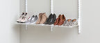 Rubbermaid Customizable Wall Mount Shoe Shelf, White, for Home/House/Closet/Laundry/Linen Organization - style: Shoe Shelf